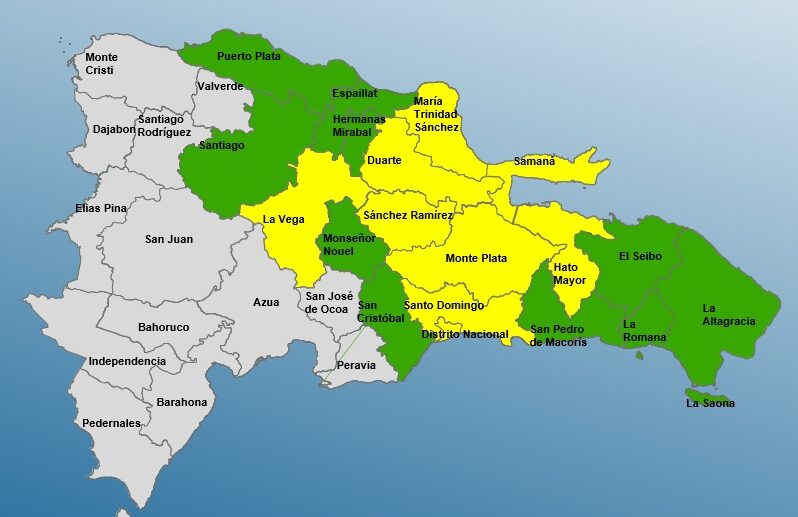 El Coe Aumenta A Provincias En Alerta Amarilla Y Mantiene En Verde