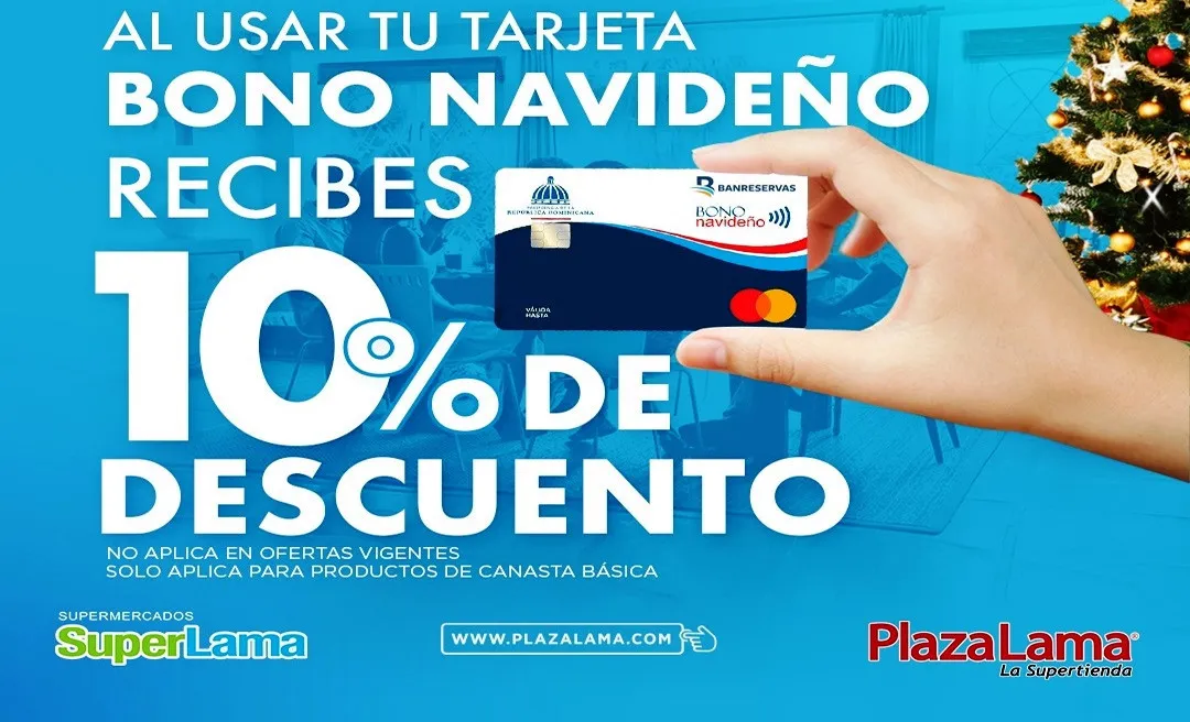 Plaza Lama ofrece 10% de descuento a compras realizadas con el Bono Navideño