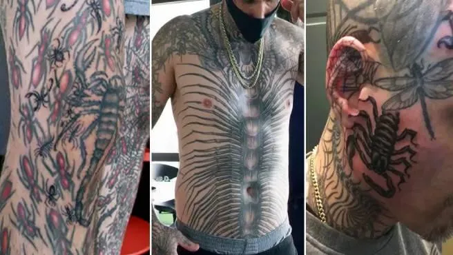 Hombre combate fobia y bate récord al tatuarse 864 insectos