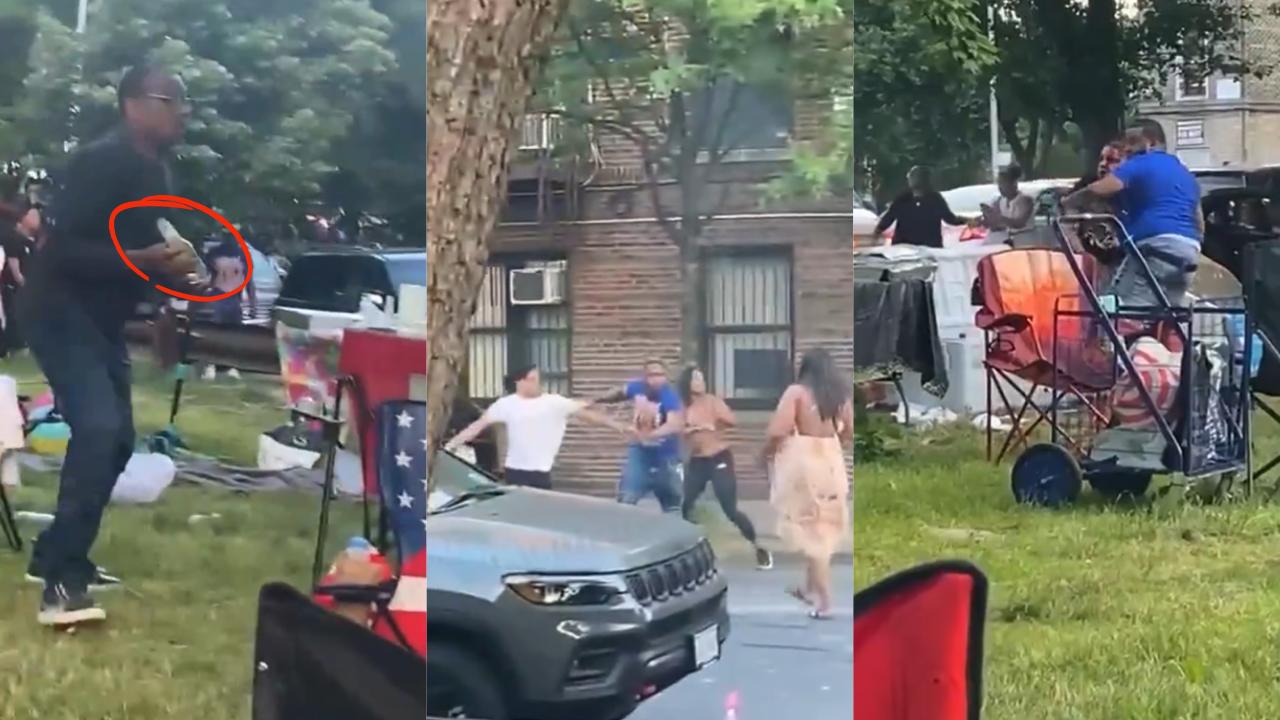 Familia dominicana se va a los puños y botellazos en un parque del Bronx