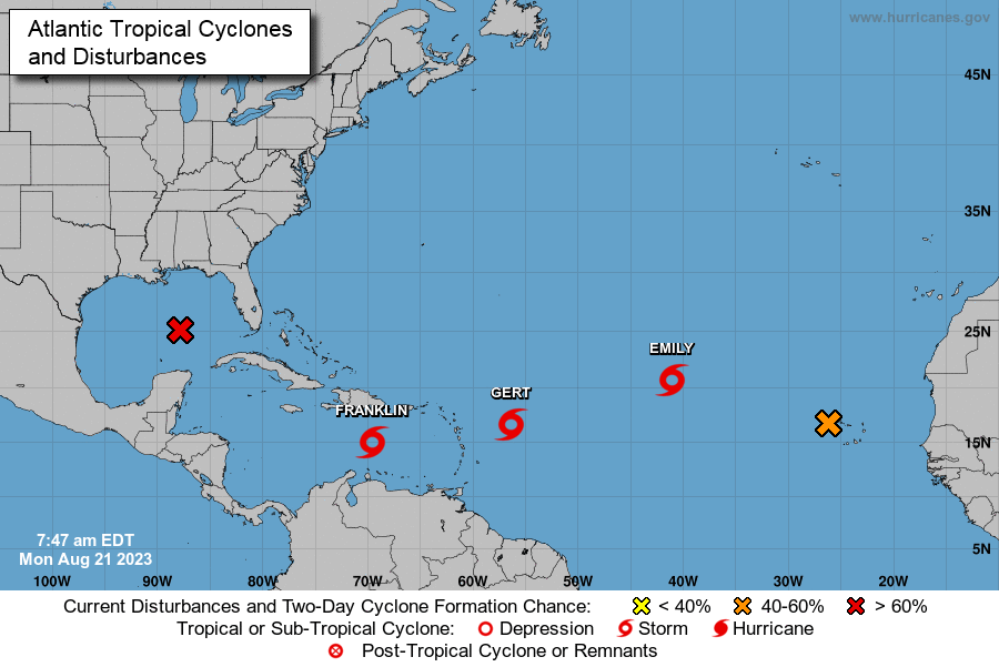 La calma se acaba en el Atlántico con tres tormentas con nombre y una cerca de formarse