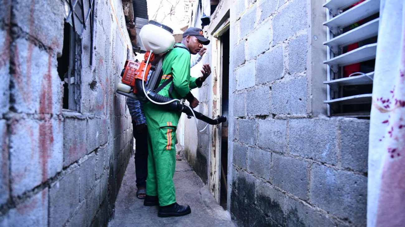 Fumigan en sectores de SDE por dengue