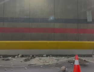 Cae parte del techo del túnel de la avenida 27 de Febrero