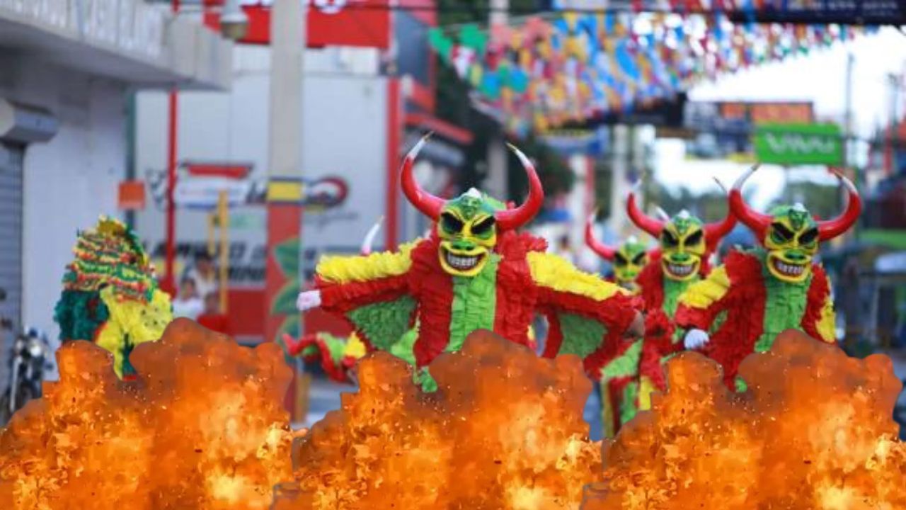 Combinación mortal: fuegos artificiales y disfraces de carnaval