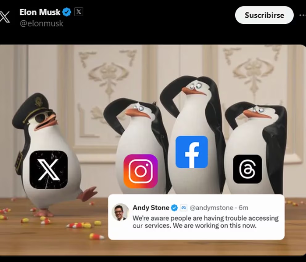 Elon Musk arremete contra falla mundial de Instagram y Facebook