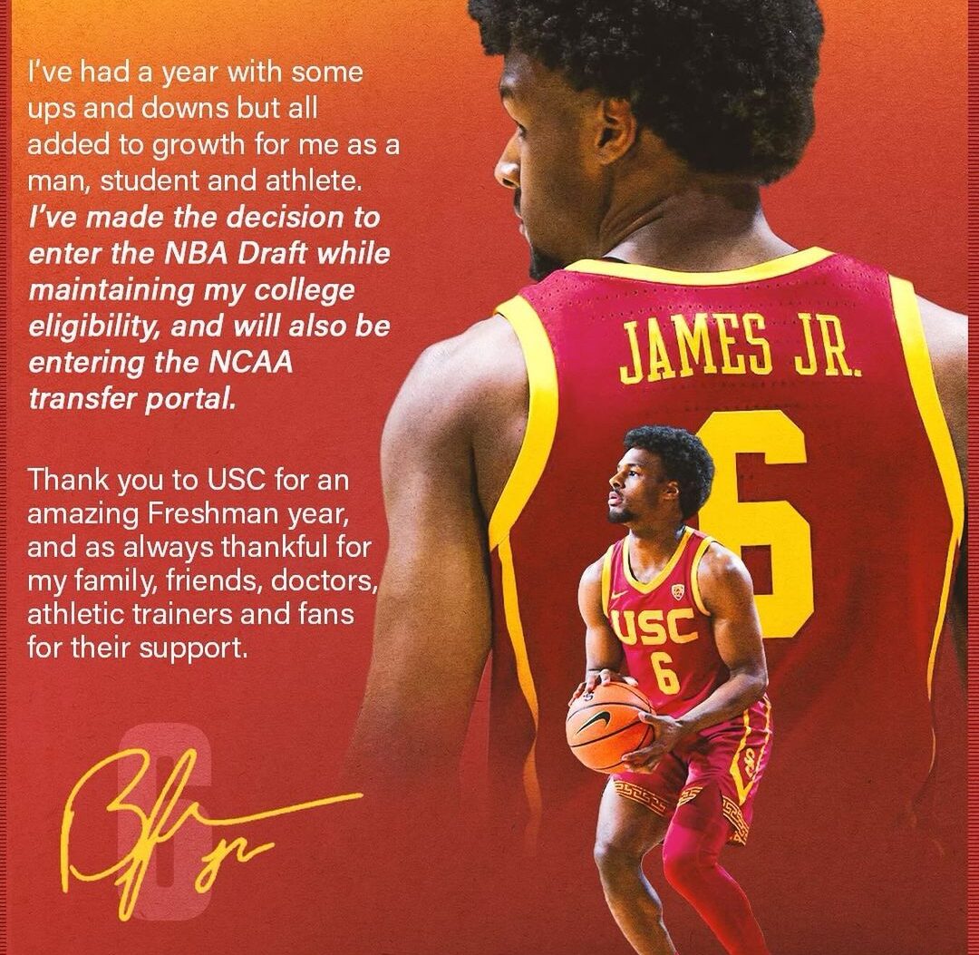 Hijo de Lebron James se declara elegible el draft de la NBA