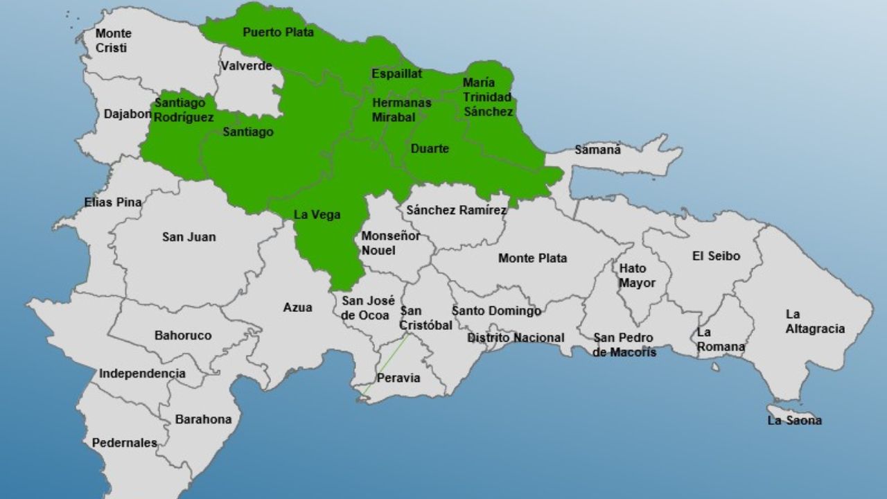 COE coloca 8 provincias en alerta verde
