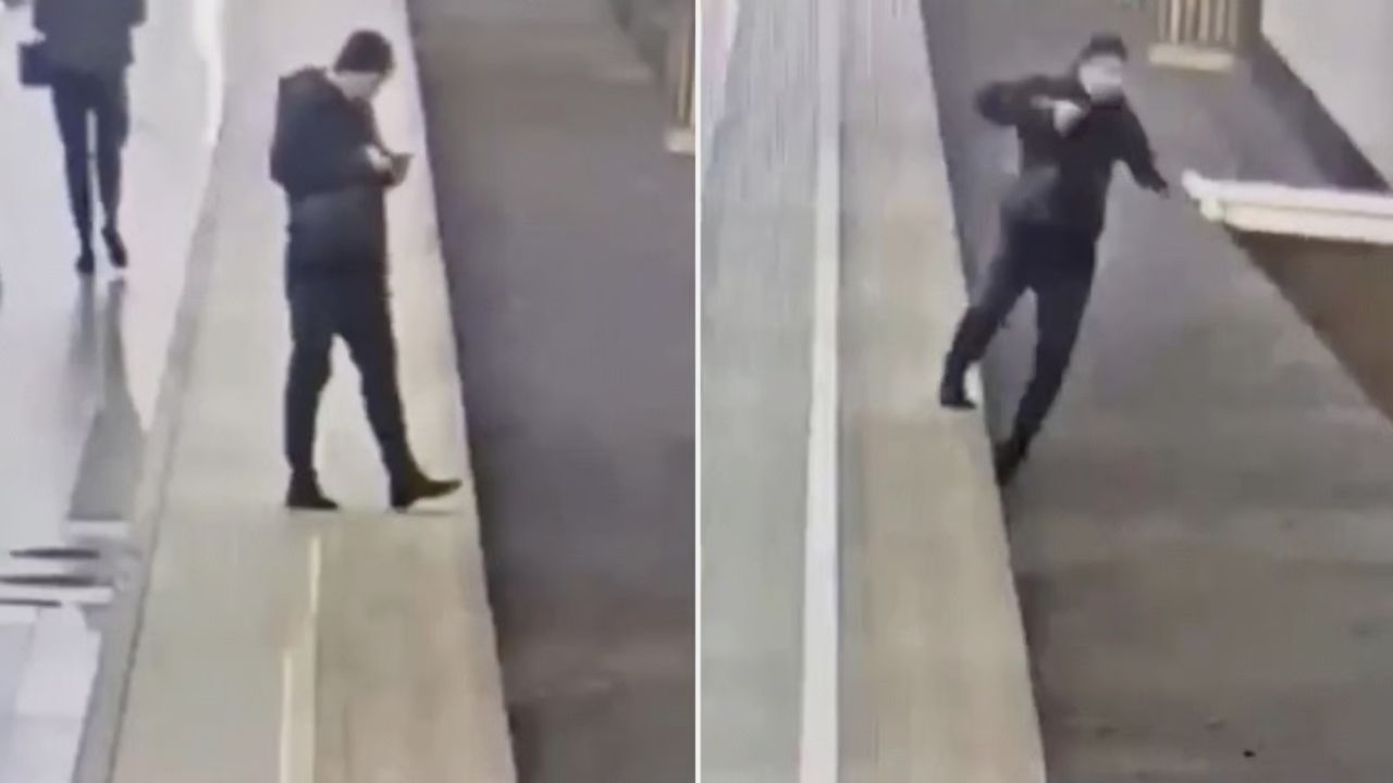 Hombre se distrae con el móvil y cae a las vías del metro
