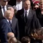 Abinader y Trump se saludan durante el funeral del Papa Francisco
