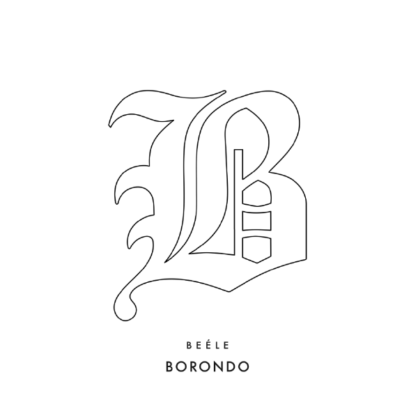 Letra B estilo gótico, texto Beéle Borondo.
