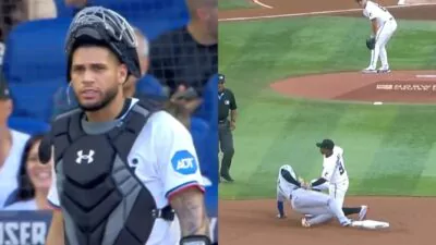 Agustín Ramírez elimina a Ohtani en intento de robo y logra su primer out defensivo en Grandes Ligas