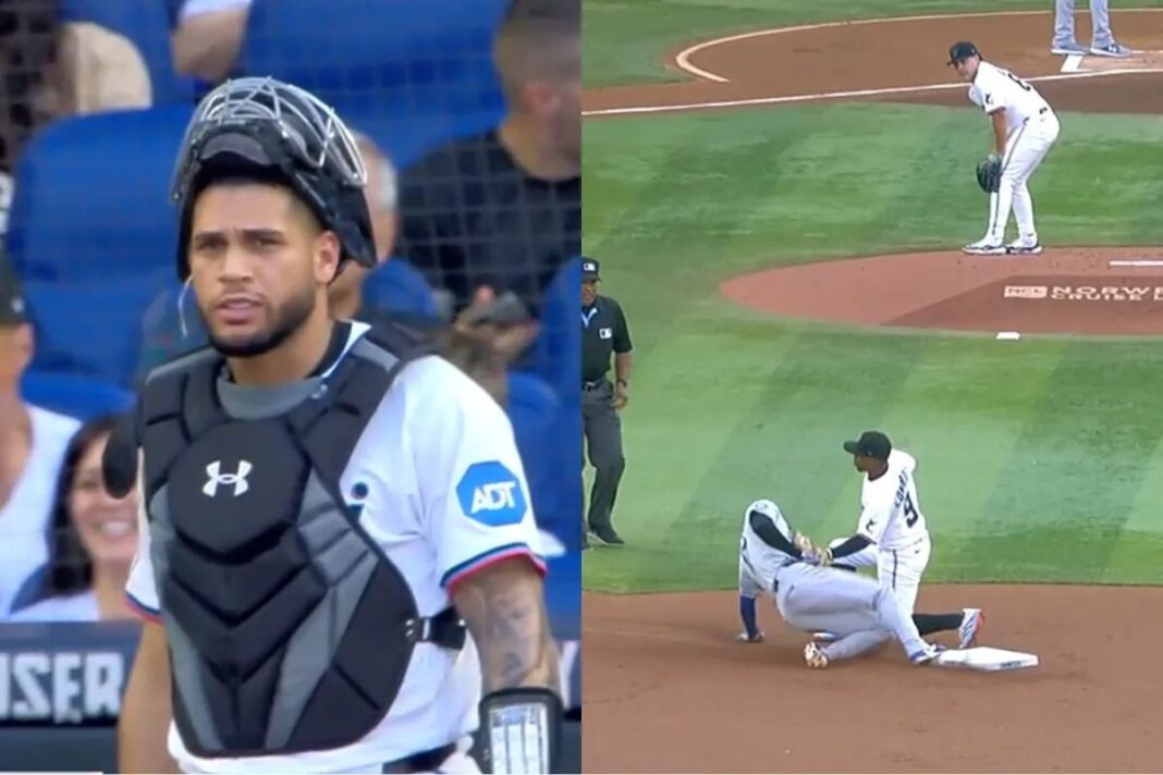 Agustín Ramírez elimina a Ohtani en intento de robo y logra su primer out defensivo en Grandes Ligas