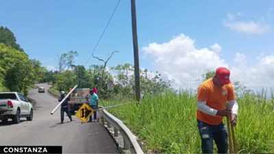 Autoridades evalúan fallas en la carreta Casabito-Constanza