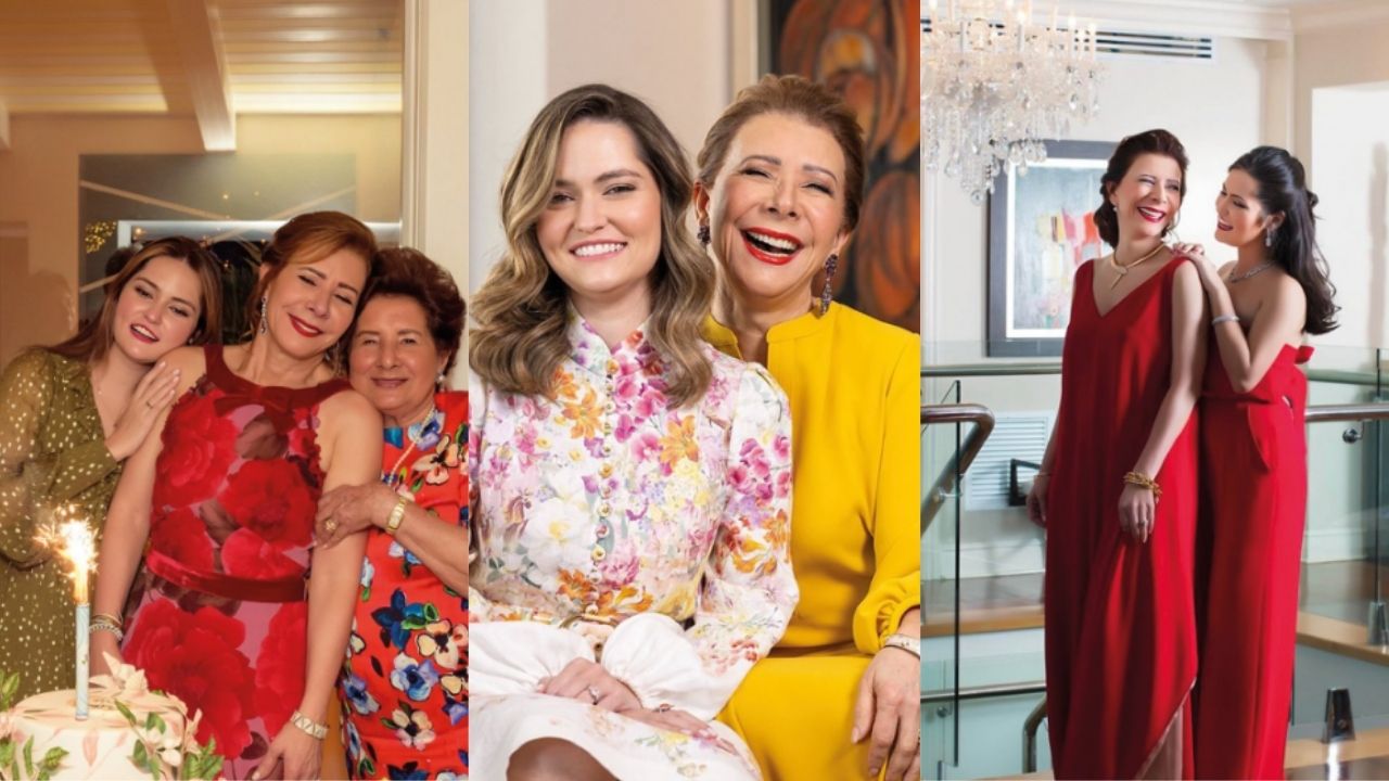Tres retratos de mujeres sonrientes.