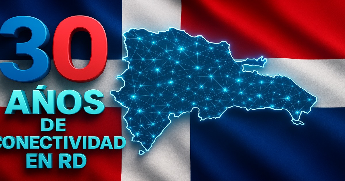 Mapa de República Dominicana, 30 años conectividad.