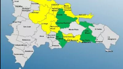 COE coloca diez provincias en alerta amarilla y cinco en verde a causa de una vaguada
