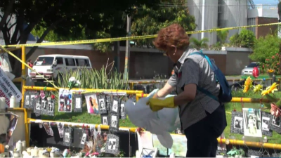 A casi dos meses del desplome del Jet Set, voluntarios renuevan altar en emotiva jornada de limpieza